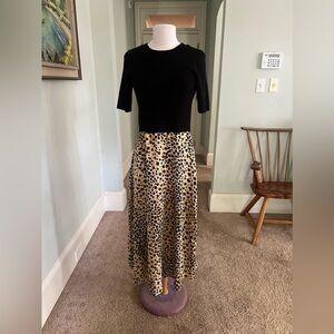 Ann Taylor animal print short sleeve maxi dress, Sz S